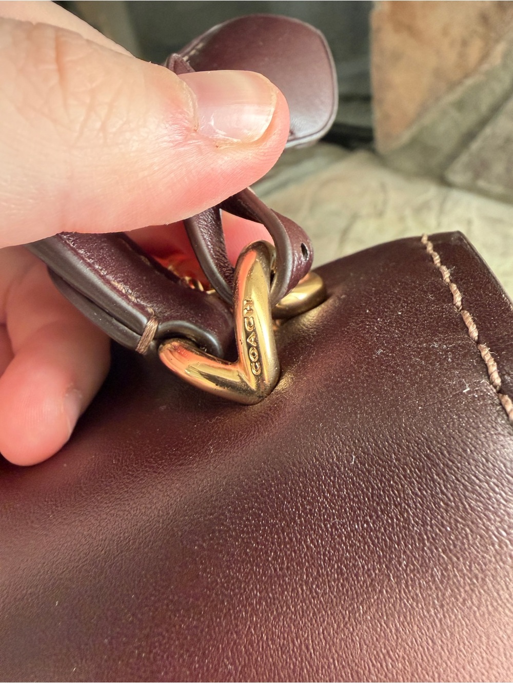 Coach Leather Emory Top Handle - Dark Brown with Gold Hardware - Picture 6 of 8
